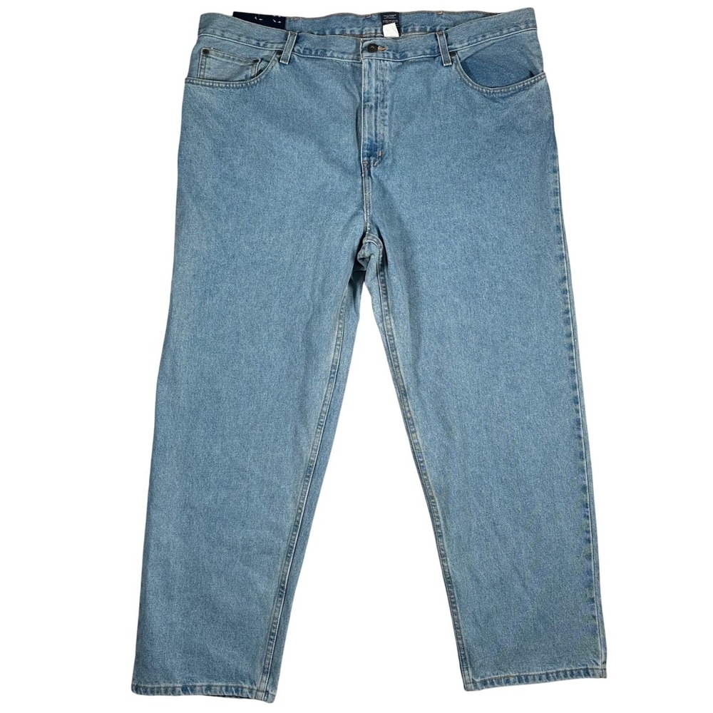 NWT Faded Glory Mens 44x30 Original Jeans Light‎ Wash Straight Leg 100% Cotton